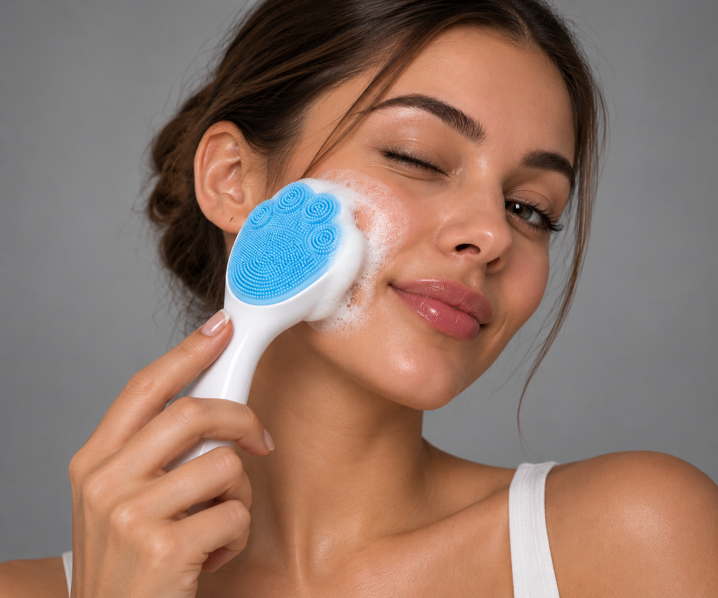 Using the Silicone Face Cleansing Scrubber